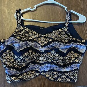 Navy blue and gold lehenga